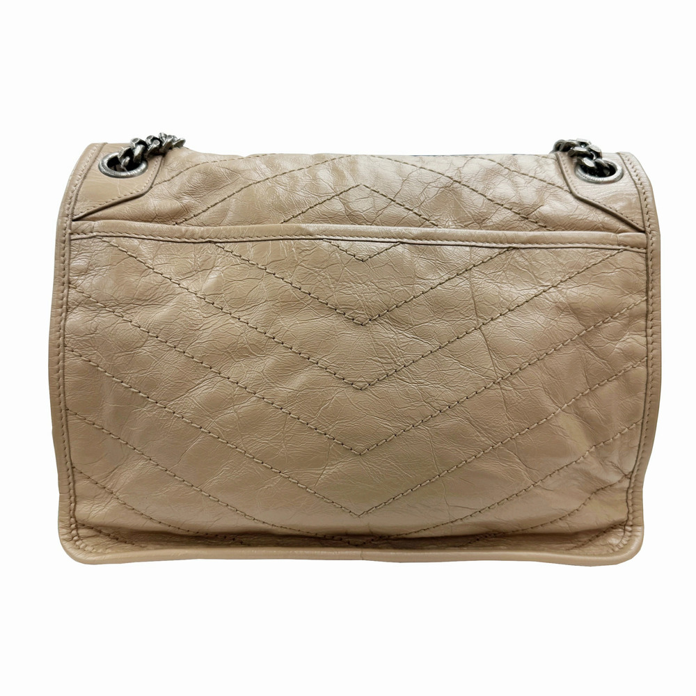 SAINT LAURENT Niki Chain Shoulder Bag Leather Beige - Picture 1 of 11